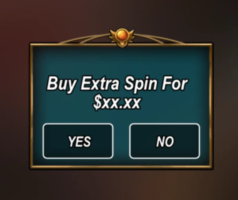 Extra Spin Purchase Interface in Kill Em All